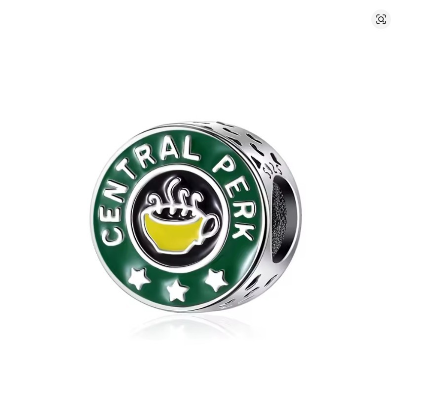FRIENDS CENTRAL PERK COFFEE HOUSE STERLING SILVER BRACELET CHARM BEAD PENDANT!
