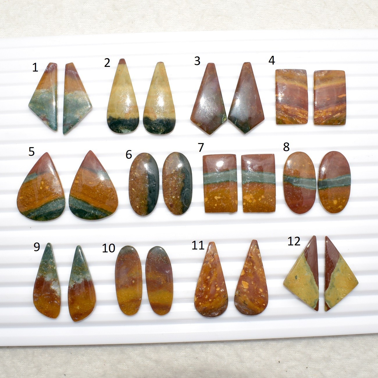 Natural Blood Stone Matching Pair Cabochon Loose Gemstone B502
