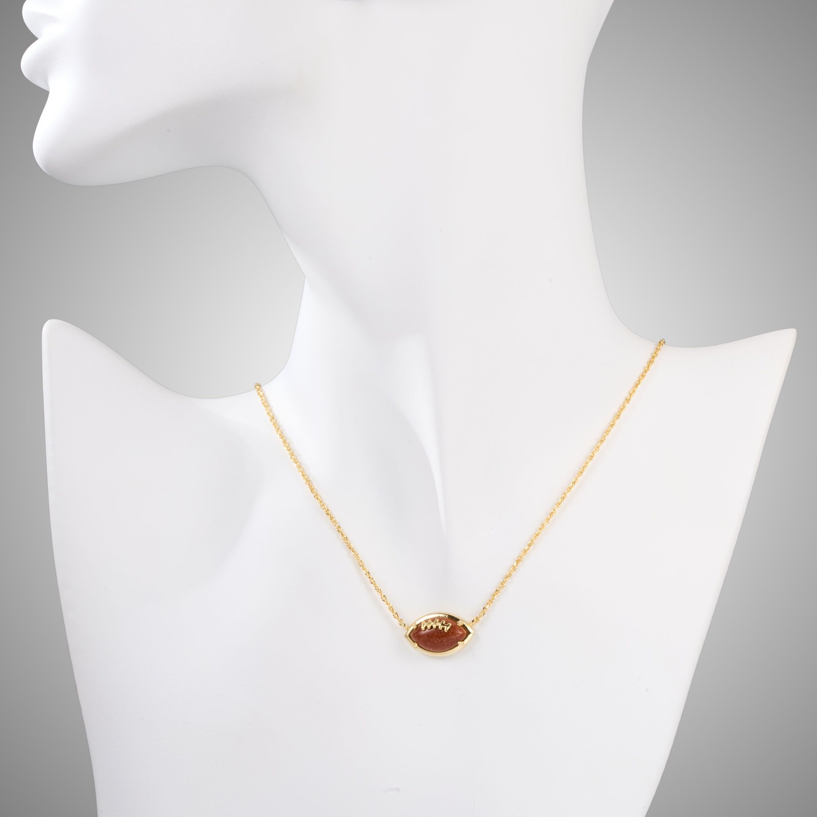Alicia Bonnie Football Orange Gold Sandstone Necklace Gold