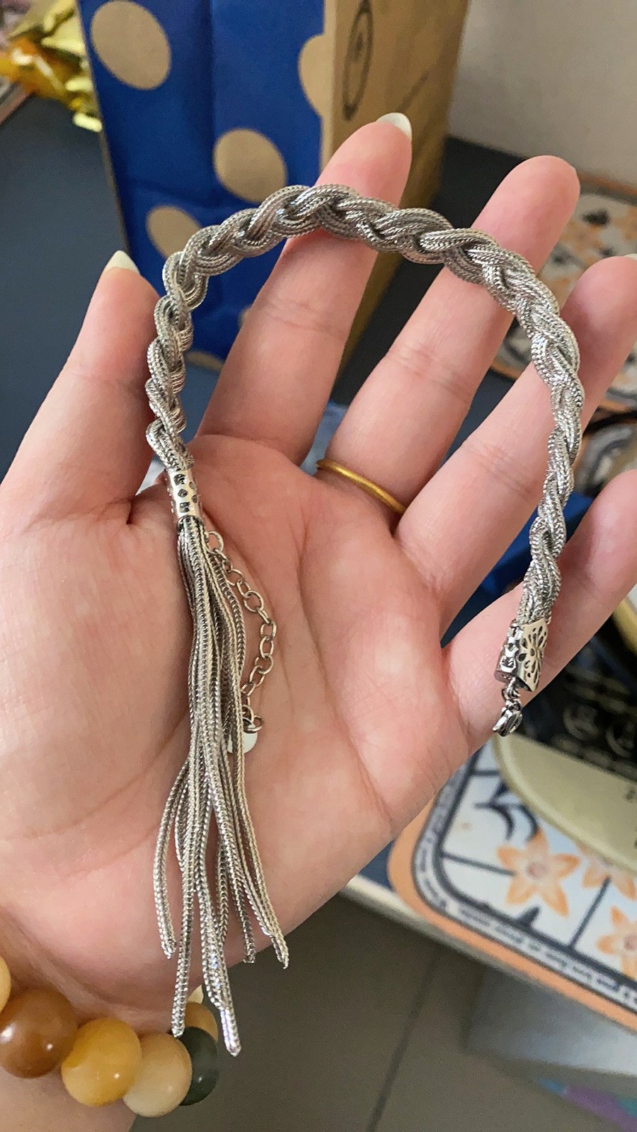 Retro Chinese Style Braided Tassel Bracelet Handmade Twist Braid Wristband