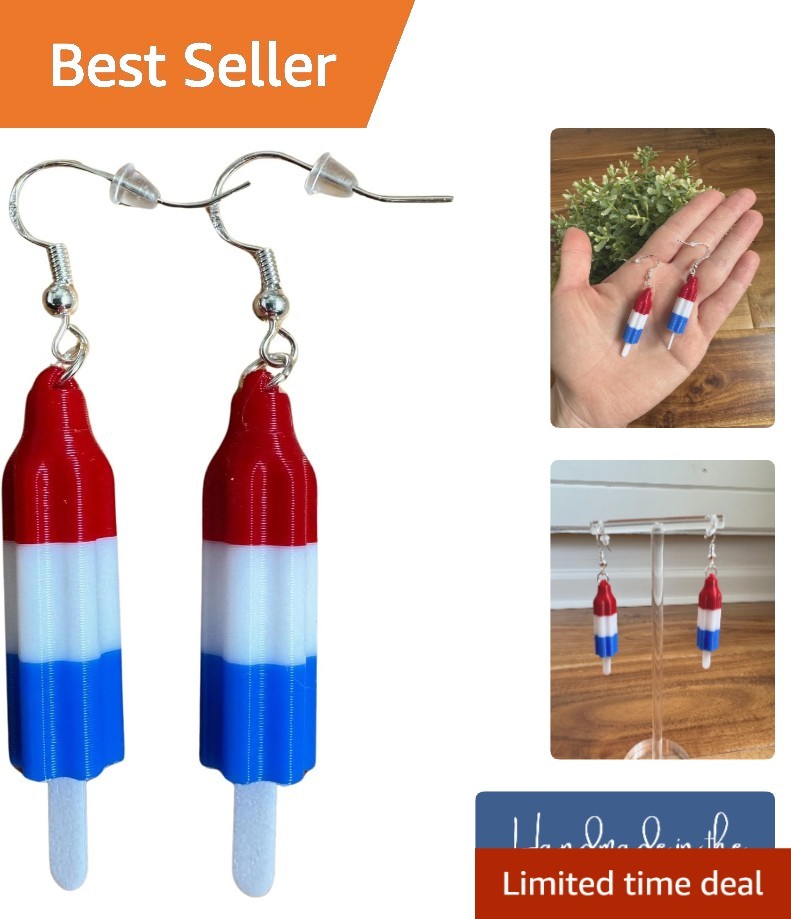 Vibrant Rocket Pop Dangle Earrings – Summer Jewelry for the 4th of July