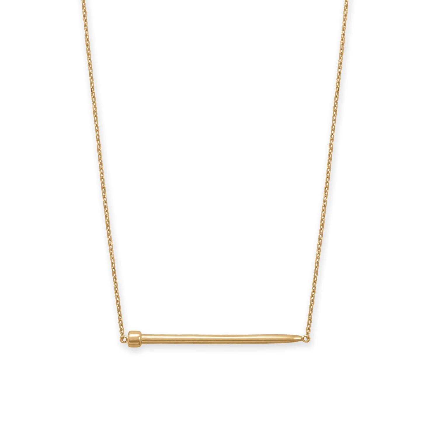 Women’s Gold Plated 925 Sterling Silver 14K Nail Necklace 18 Inch – Holiday Gift
