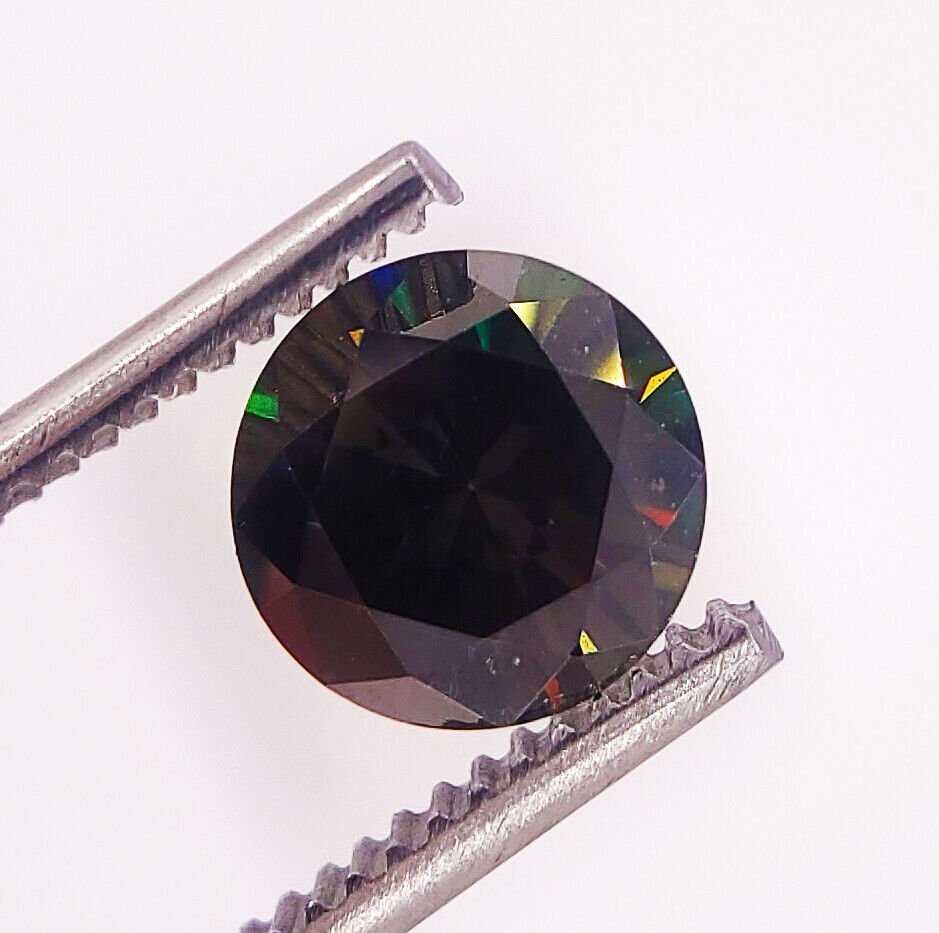 2.00 Carat Large Deep Blue Purple VS1 Round Brilliant Cut Lab Created Diamond