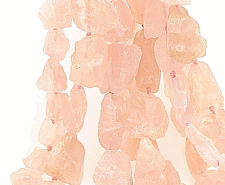 3X Beads Rose Quartz Rough Nugget 15 inch strands 15-25mm Unconditional Love