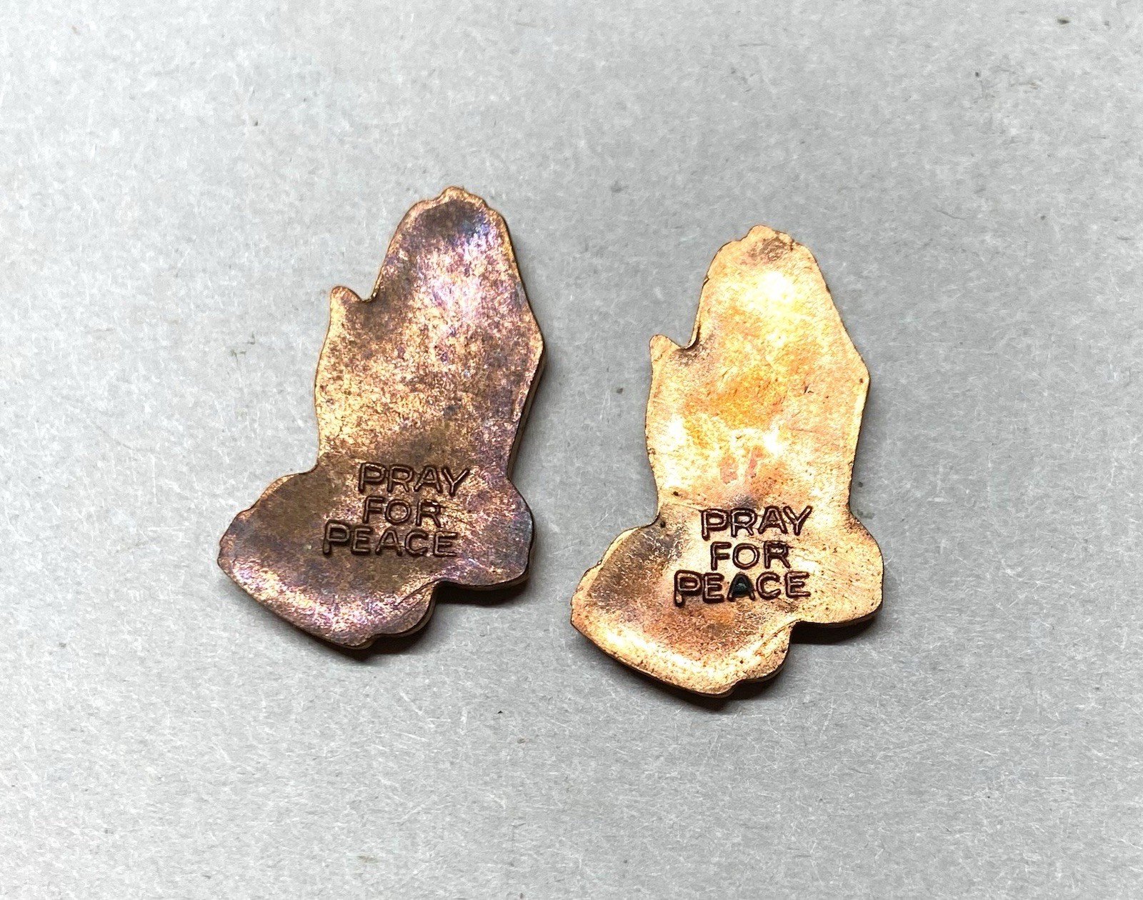 26 pcs. Raw Brass Stamping Finding- Praying Hands shape