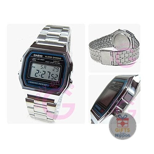 Casio A-158WA-1 Silver Digital Quartz Unisex Watch Stainless Steel New