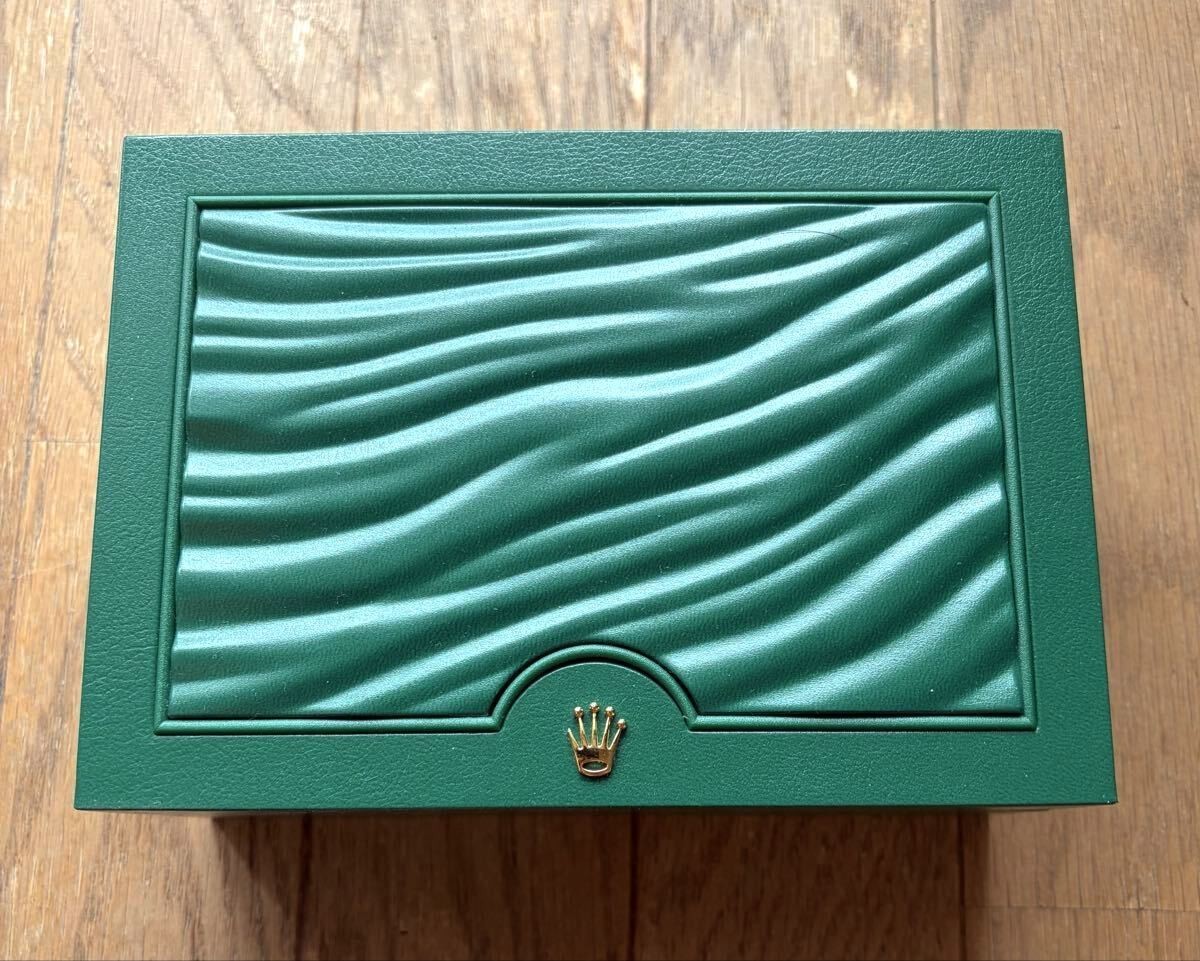 VINTAGE GENUINE ROLEX watch box case 39139.01 green wave wood 260628002yA