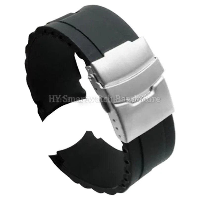 Silicone Watch Strap 16mm 18mm 20mm 22mm 24mm 26mm for Men Women Curved End