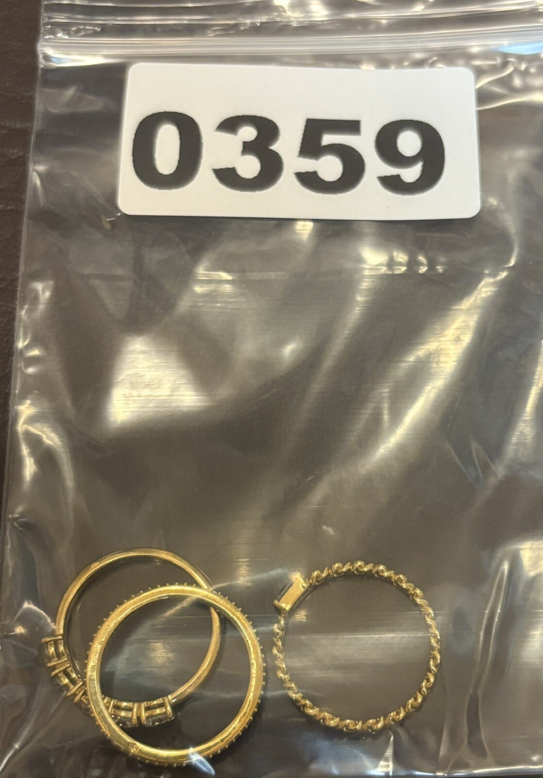 Set Of 3 Cubic Zirconia CZ Gold Plated Stackable Rings Jewelry Size 7.75-8
