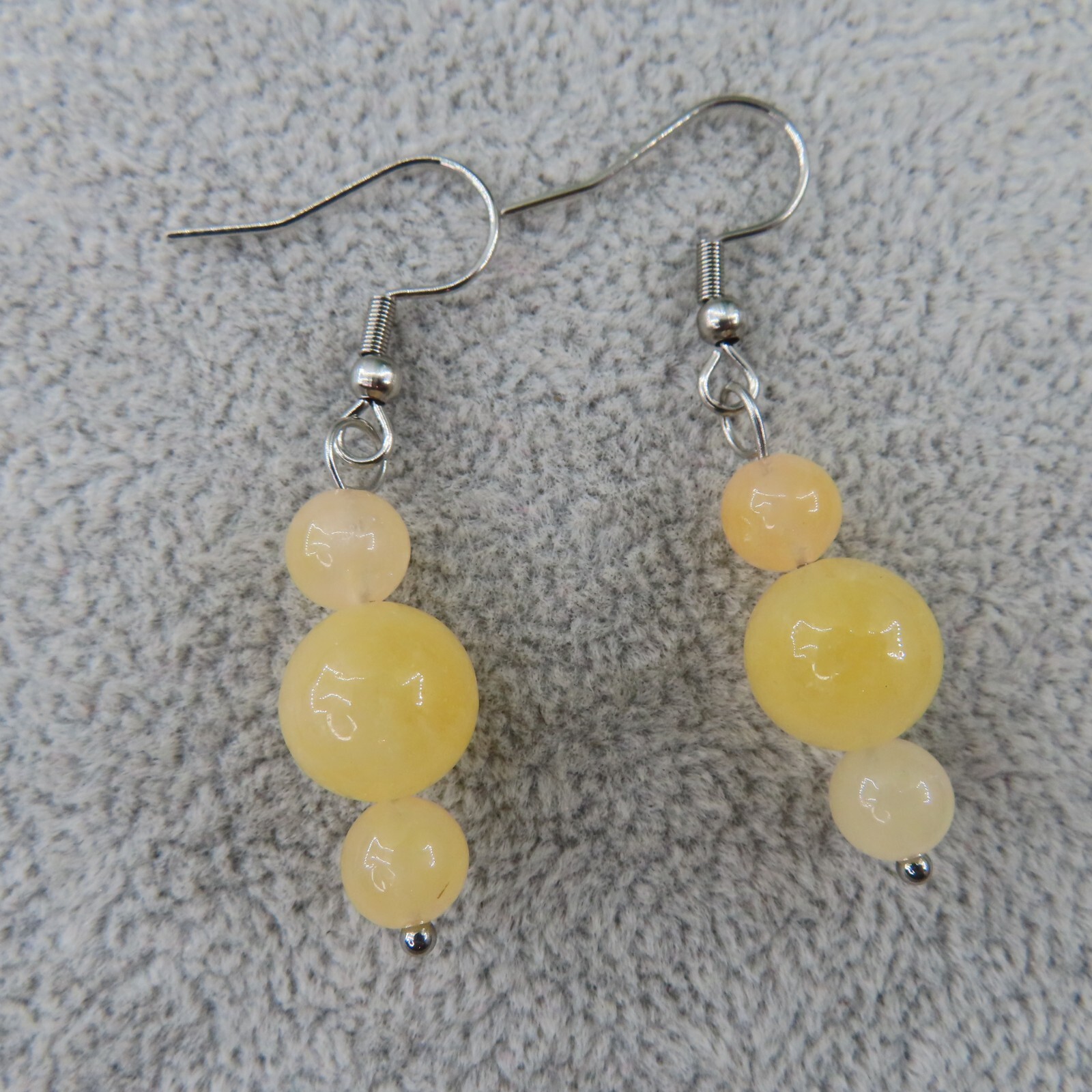 CITRINE Gemstone Earrings Silver Tone Yellow November Birthstone Artisan Gift