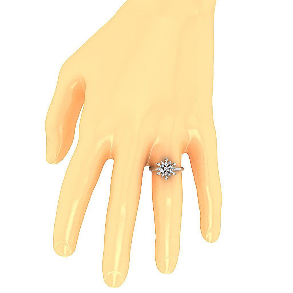 Right Hand Engagement Ring I1 G 0.85 Ct Round Diamond 14K White Yellow Rose Gold