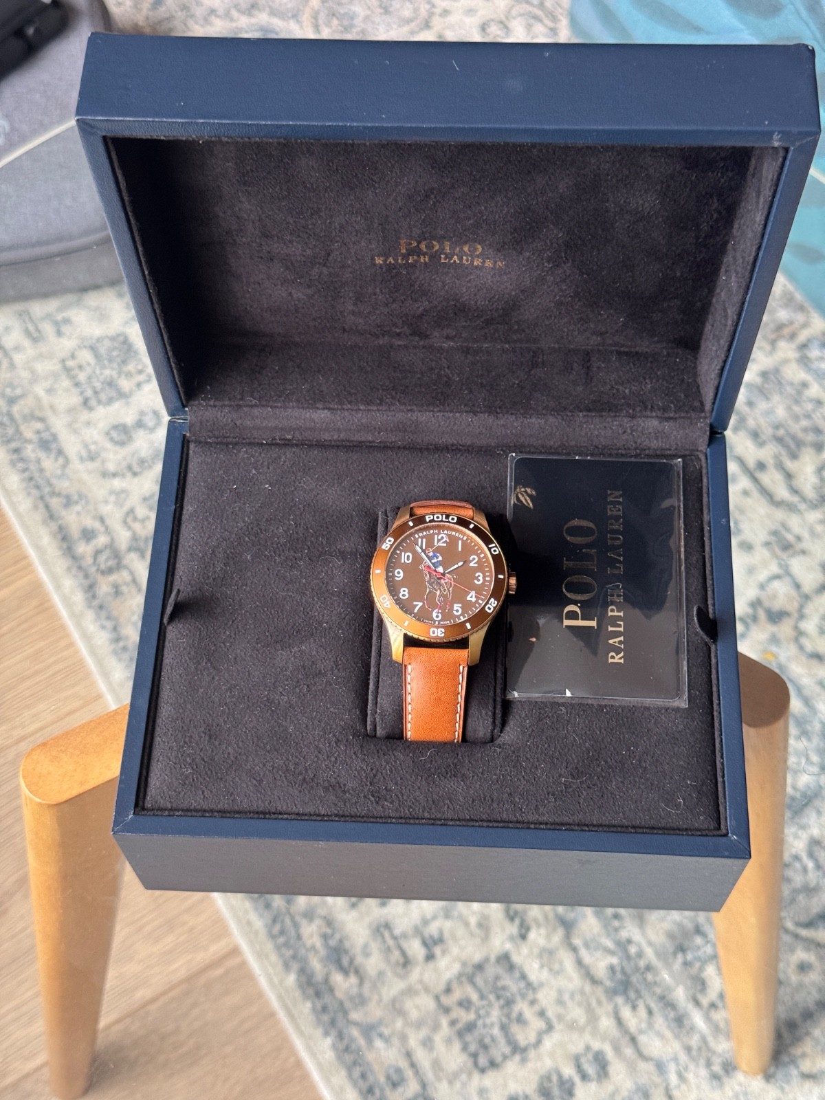 £1,890 NEW Ralph Lauren Polo Watch Automatic Brown Leather Mens Strap 42mm
