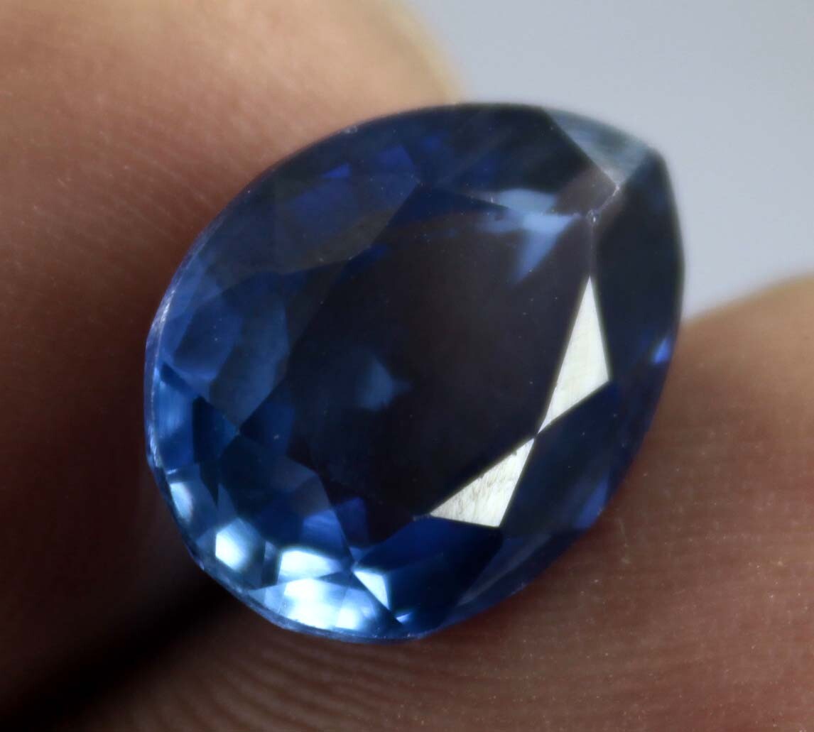 CERTIFIED 7.10 Ct Natural Kashmir Blue Sapphire Pear Cut Untreated Gemstone