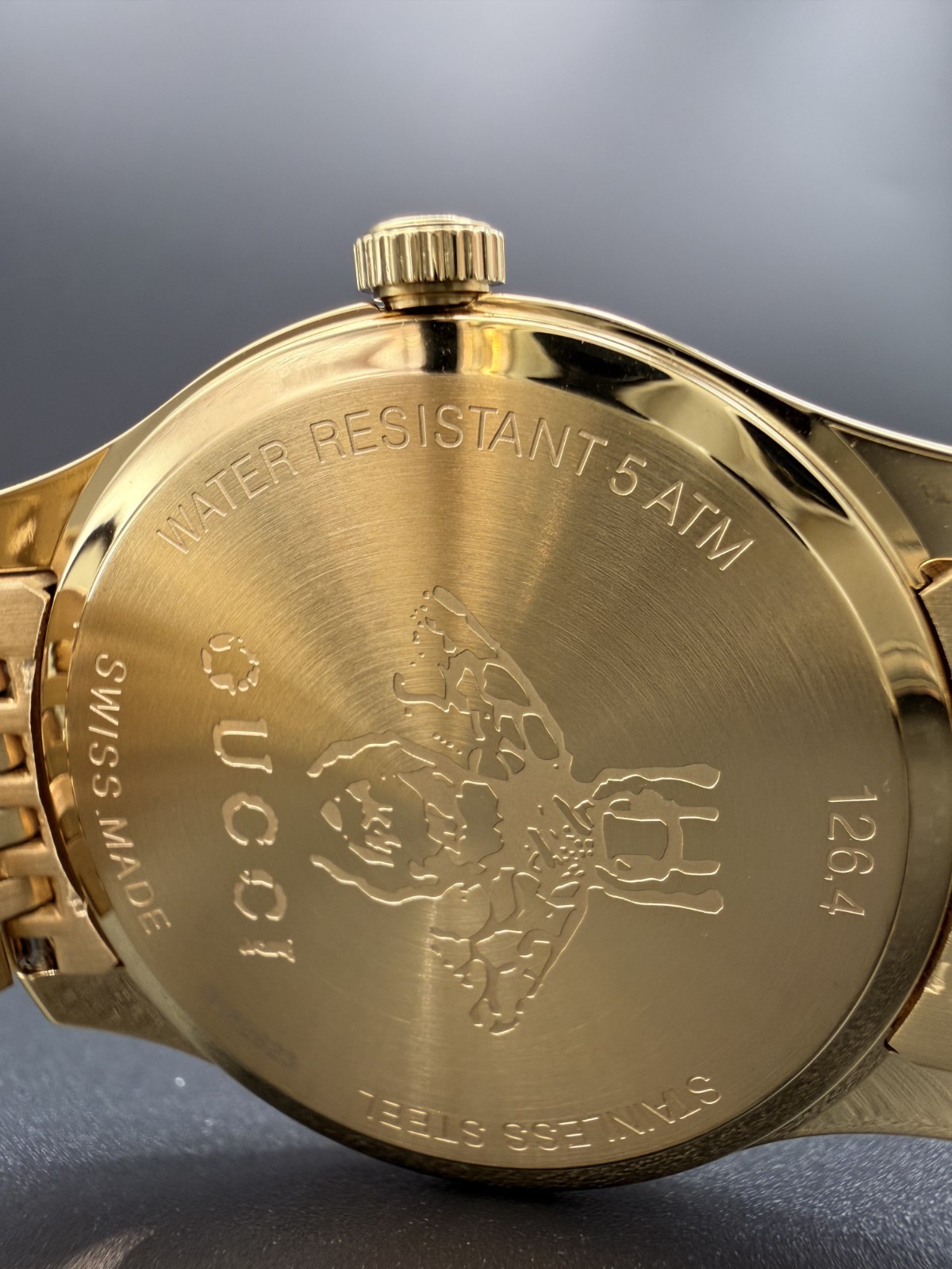 GUCCI G-TIMELESS 36MM GOLD PVD SILVER DIAL SLIM UNISEX WATCH YA1264155