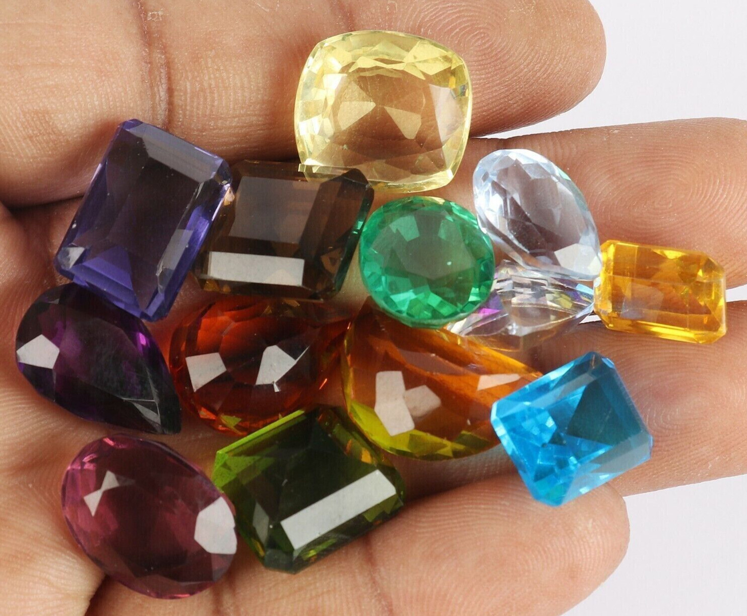 Citrine, Topaz, Amethyst & Alexandrite Gemstone Mix Color & Cut 100 Ct 6 Pcs Lot