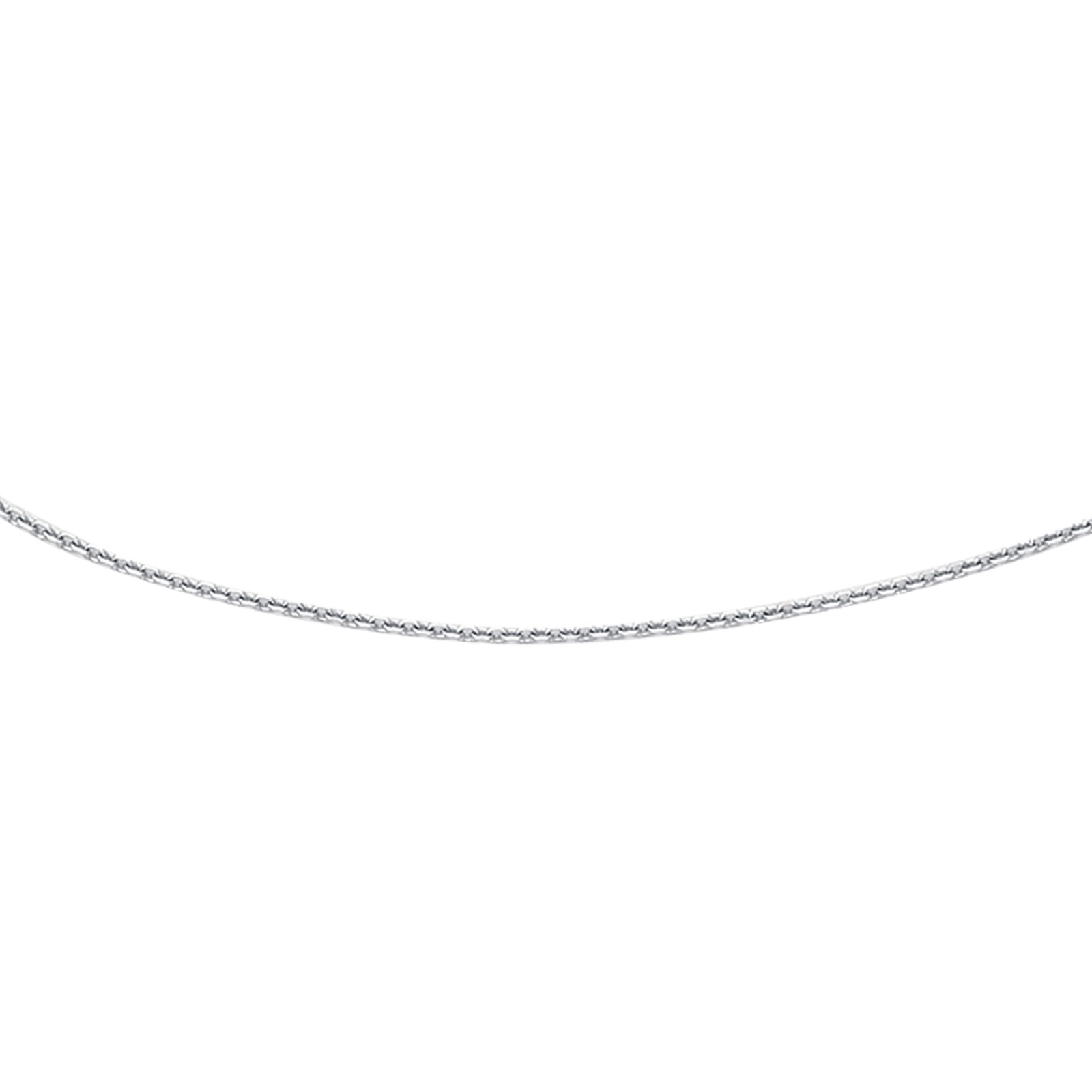 18k White Gold 18″ Solid Cable Link Pendant Chain/Necklace 1.4 mm 3 grams