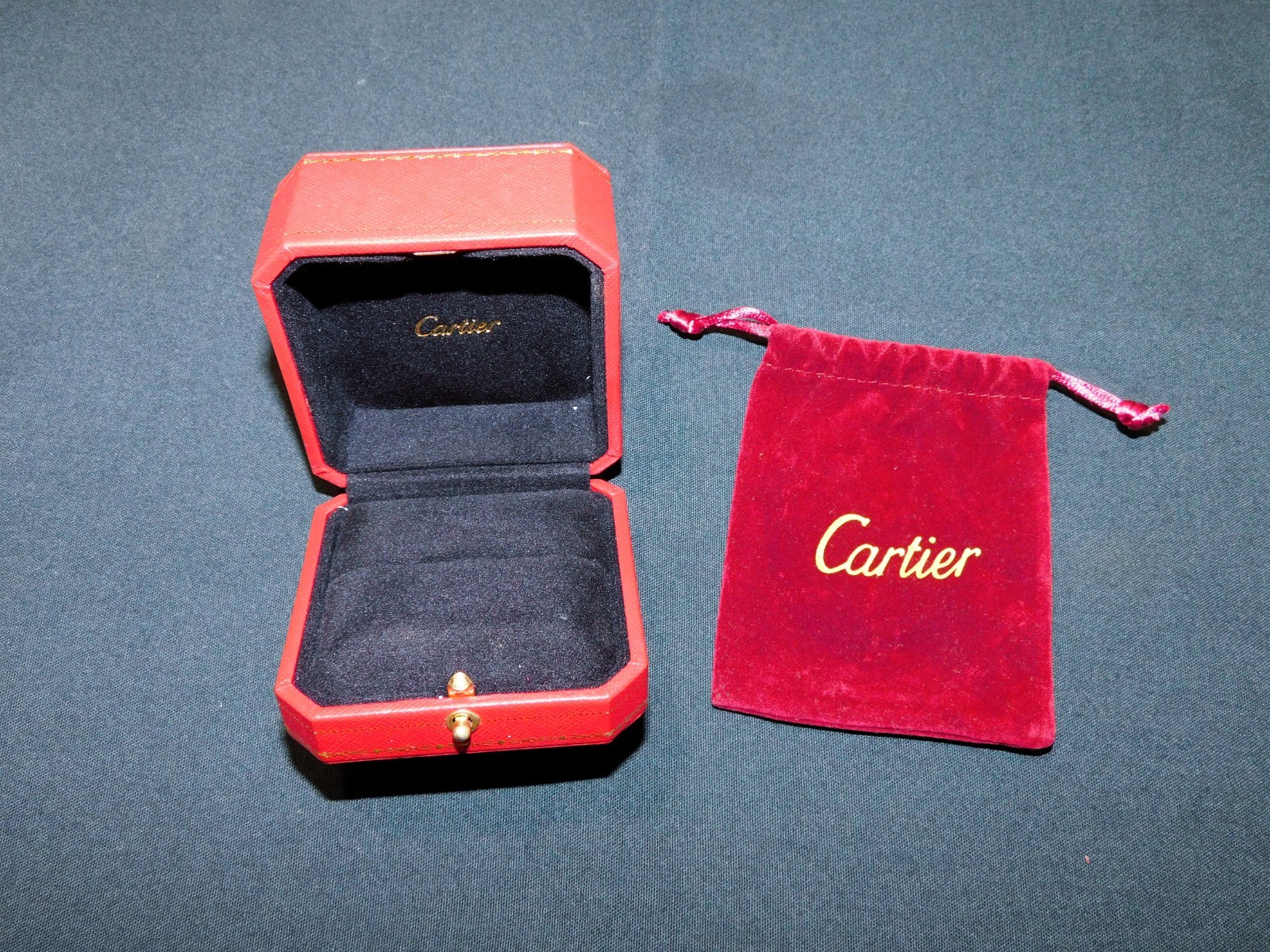 Genuine Cartier Love Ring Box W/ Velvet Drawstring Bag No Outer Box +FREE SHIP!
