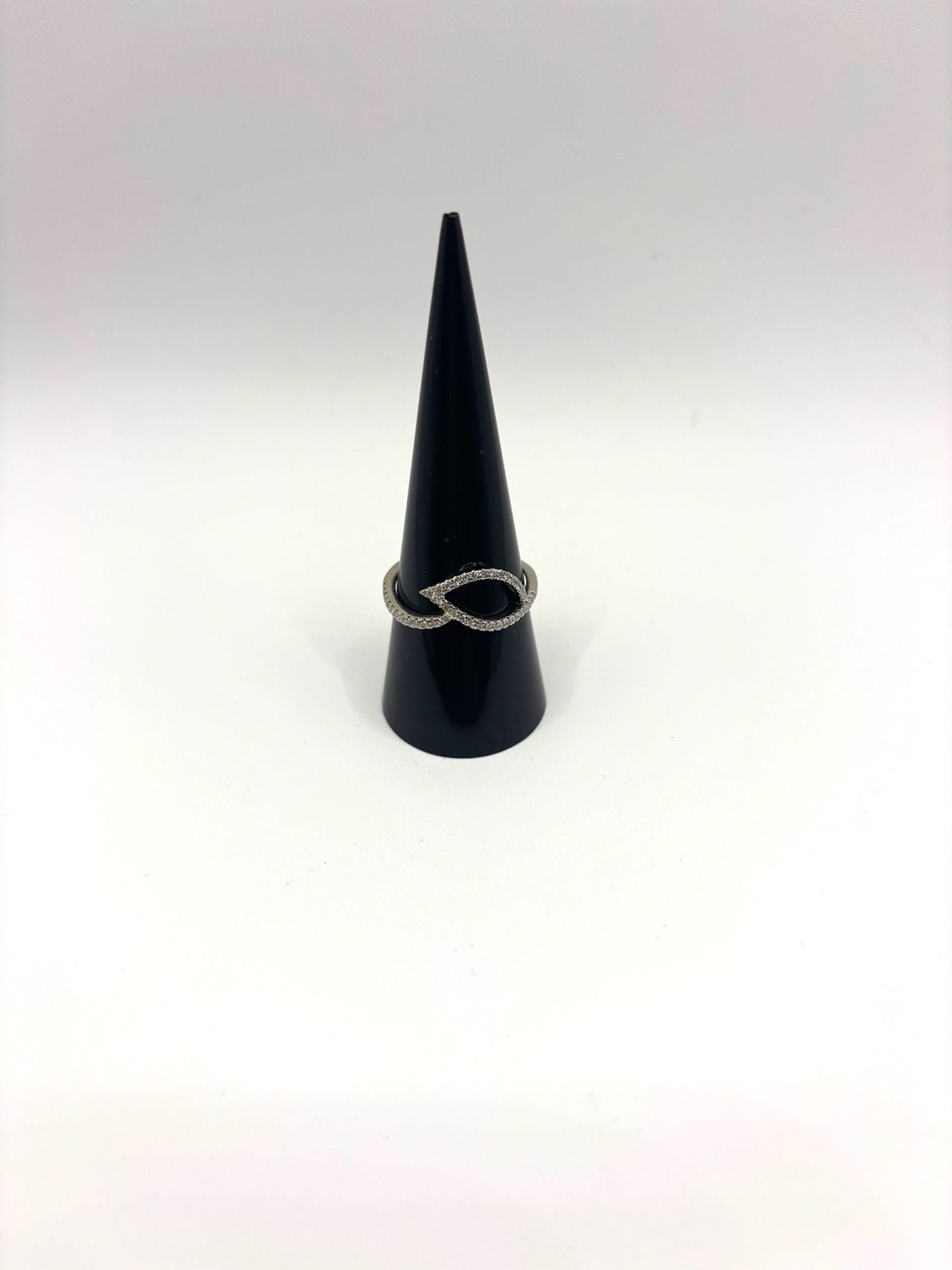 Gabriel & Co. 14k White Gold Leaf Diamond Bypass Ring