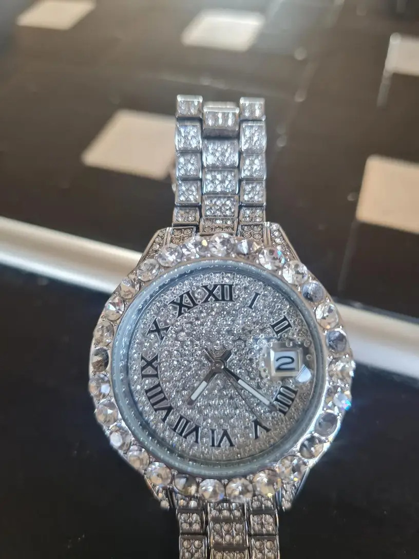 Hip Hop Luxury Ice out Women’s Watch Iced King Bling Silver Cz Diamond Best Gift