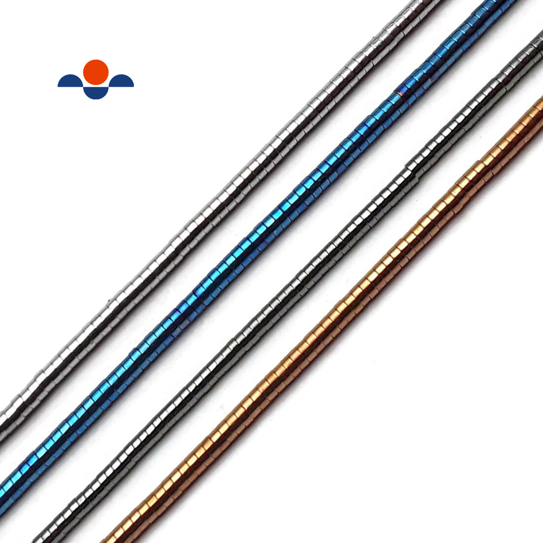 Gray/Blue/Silver/Copper Hematite Smooth Heishi Discs Beads 1x2mm 15.5″ Strand