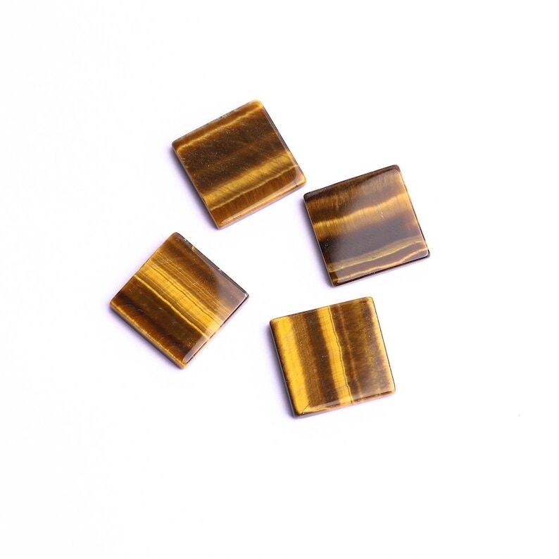Tiger’s Eye Square Shape Flat Cabochon AAA Quality Loose Gemstone For jewelry