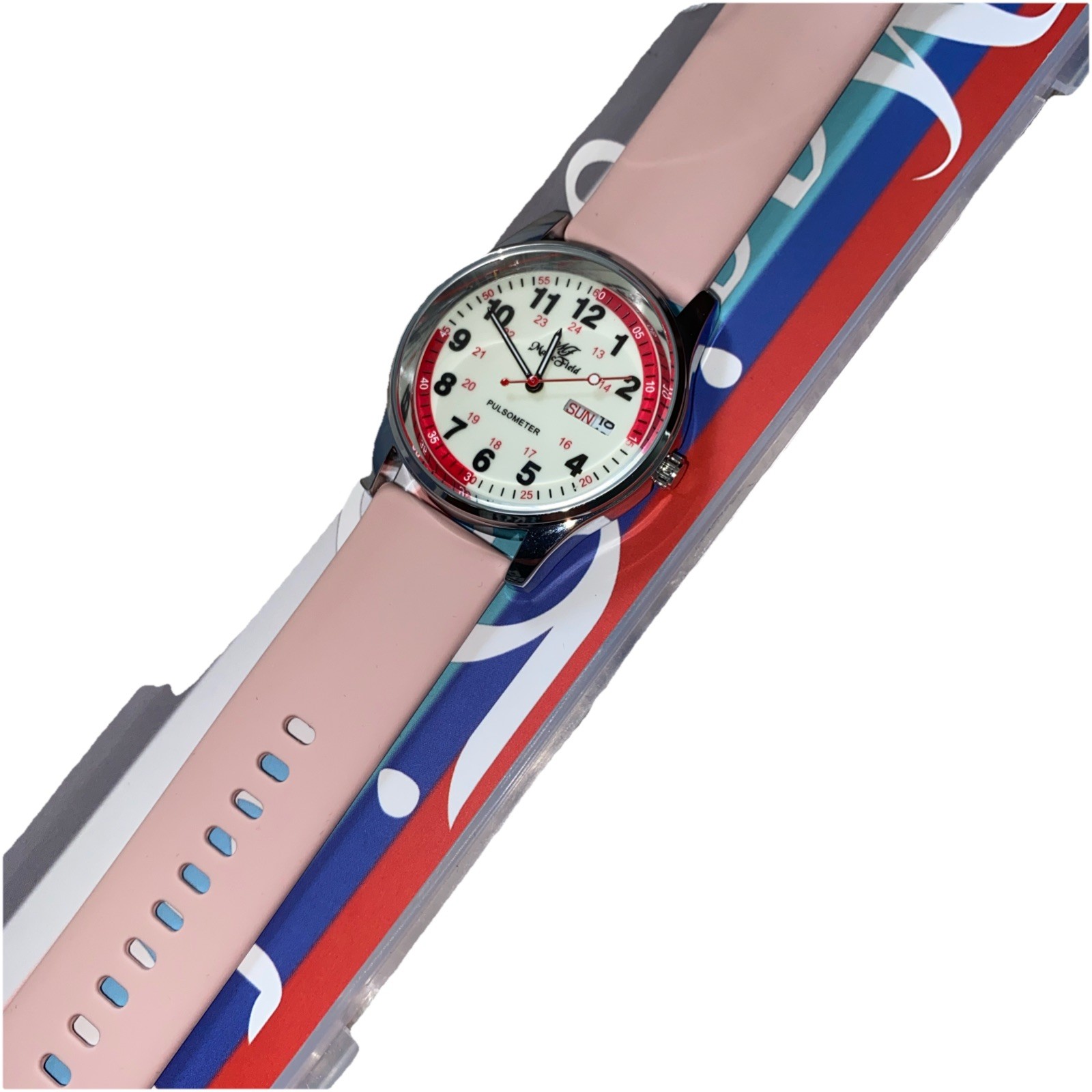 ManChDa Nurse Scrub Watch Pulsometer Medical Grade Silicone Band Quartz Dial NEW