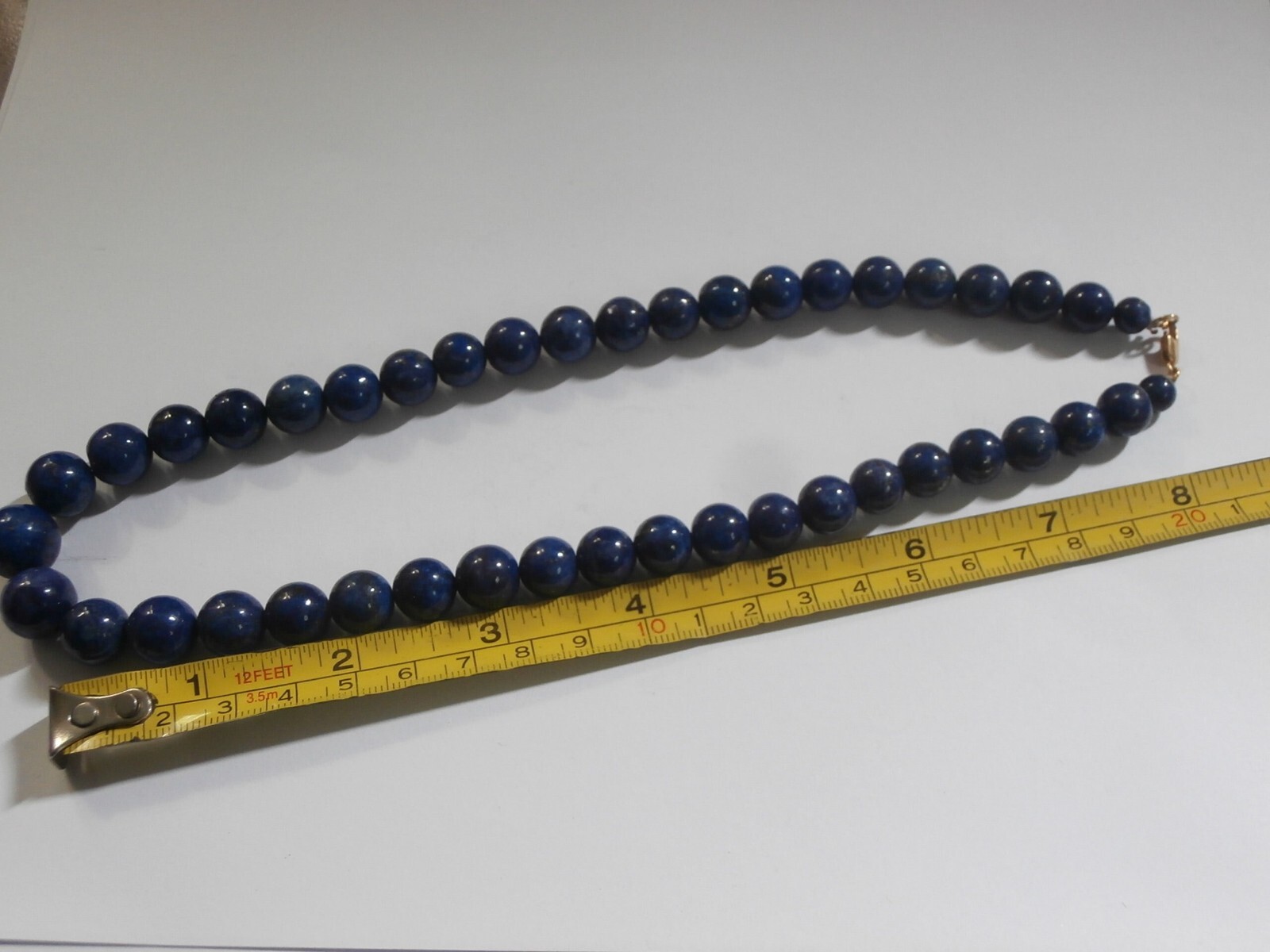 18k 750 Lapis Lazuli Beaded Necklace 7mm to 13mm Vintage 1970’s Not Scrap