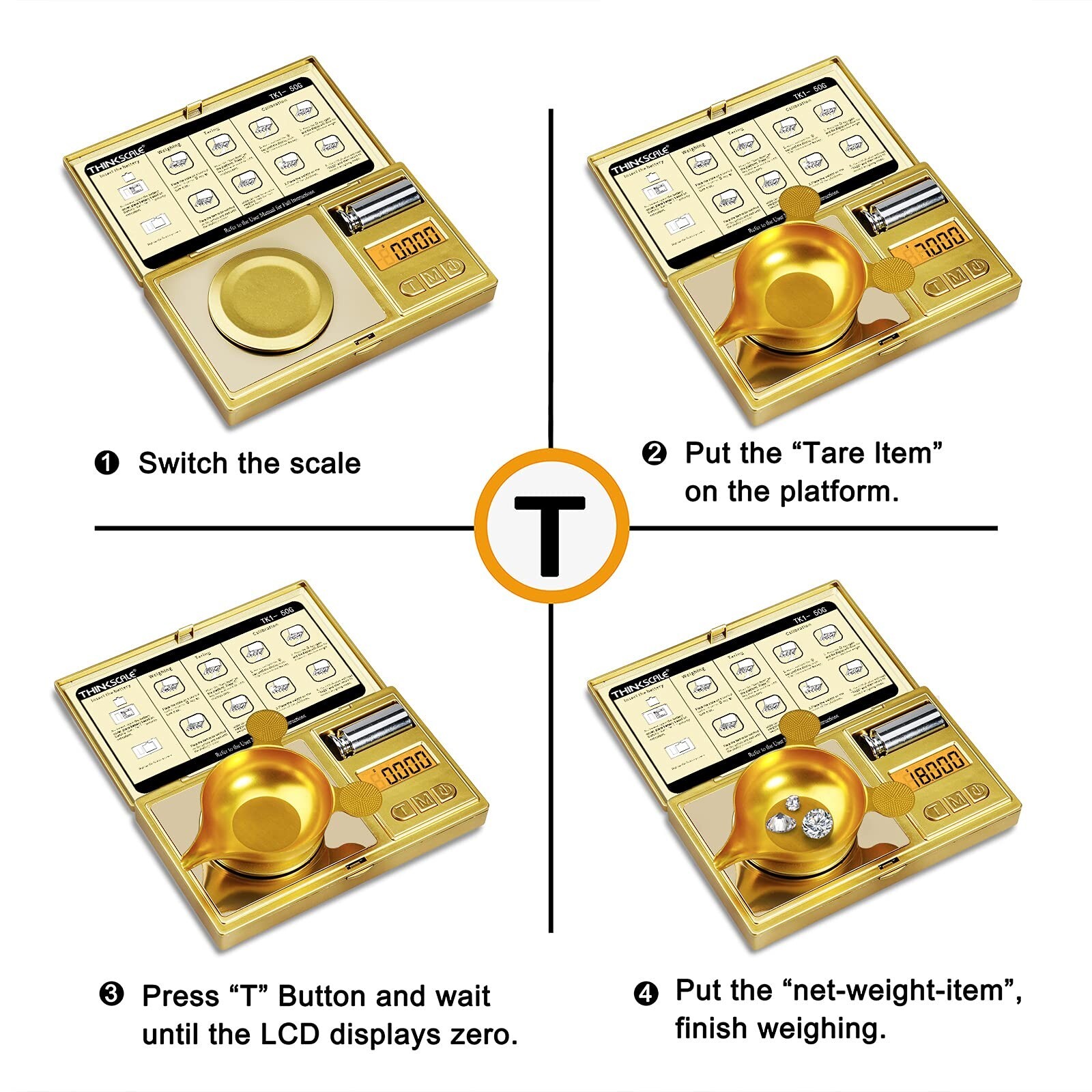 Milligram Scale, 50g/0.001g High Precision Mg Scale, Jewelry Scale with Tare,…