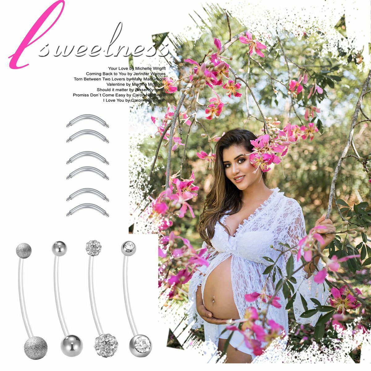 4Pcs 14G Pregnancy Belly Button Rings Sport Maternity Flexible Navel Belly Rings