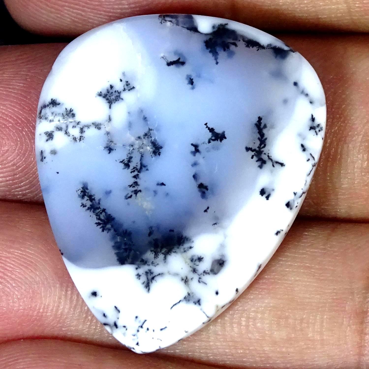 43.50Cts Natural Superb Dendrite Opal Pear Cabochon Gemstone 28X33X6MM