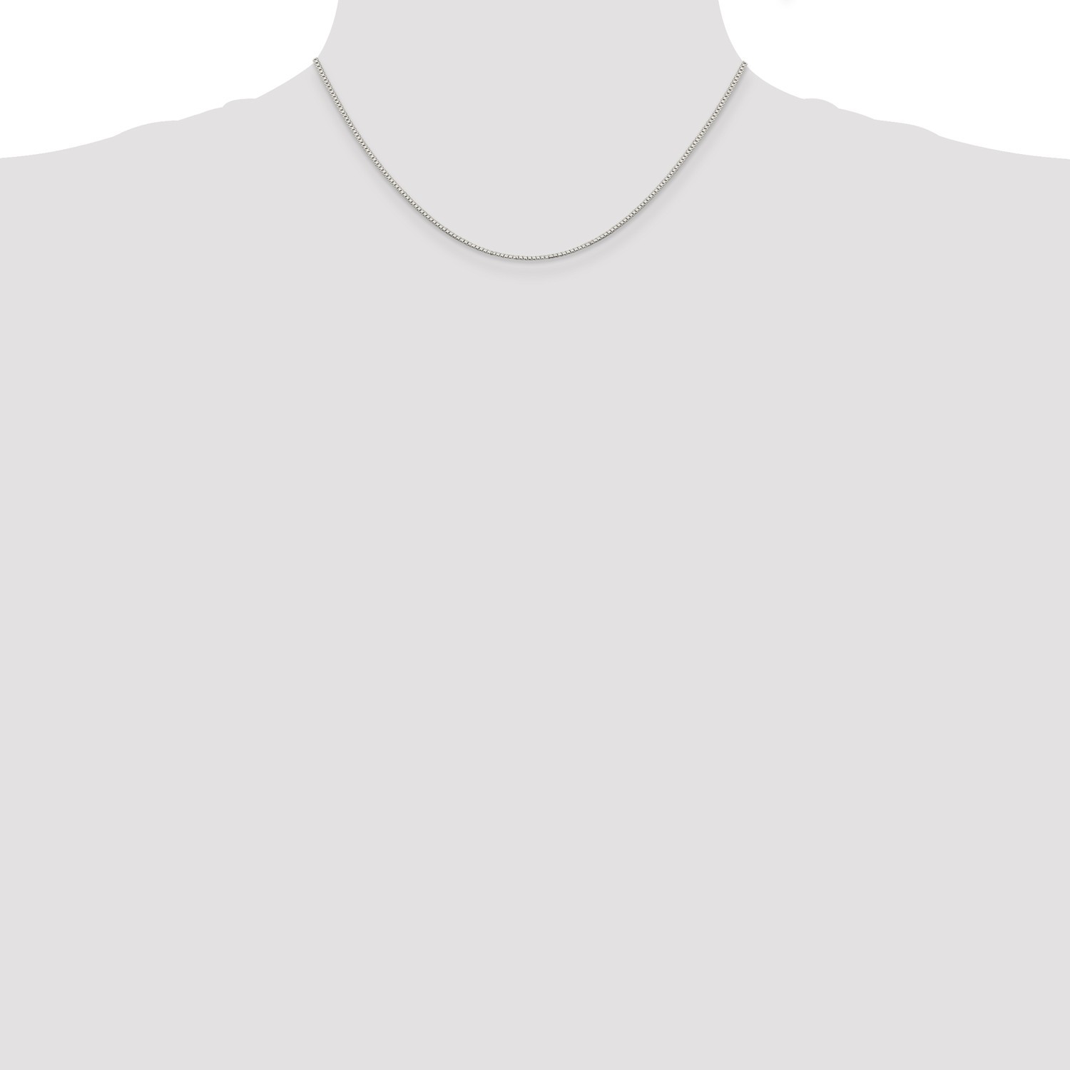 Sterling Silver Solid 1.10mm Plain Box Chain w/ Spring Ring Clasp 16″ – 36″