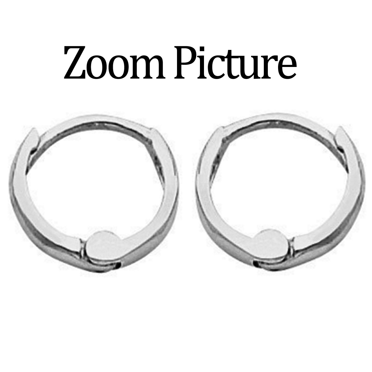 14K Solid Italian White Gold Small 1.5mm Plain Unisex Huggies Hoop Earrings 1/4″