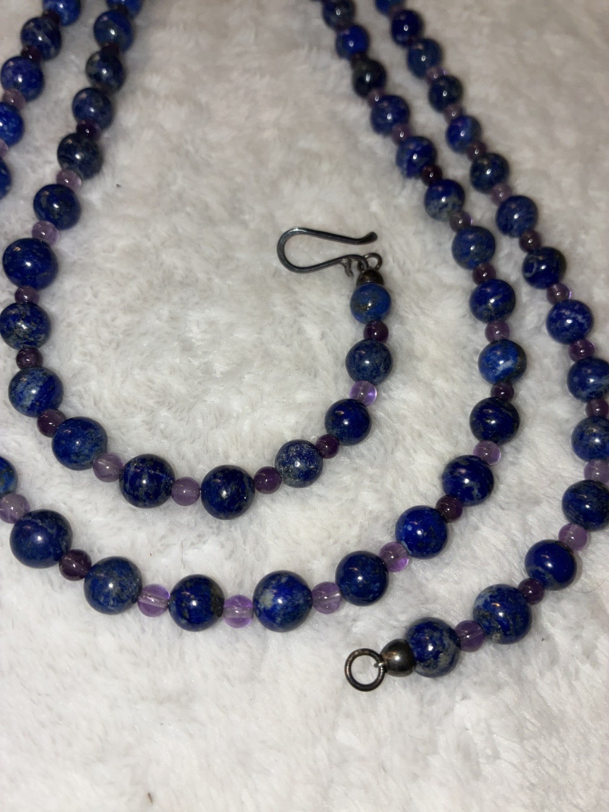 Jay King DTR Lapis Lazuli Beaded Necklace Sterling Silver 925 Mine Finds 35.5”