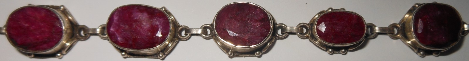 Vintage 925 Sterling Silver Ruby Bracelet