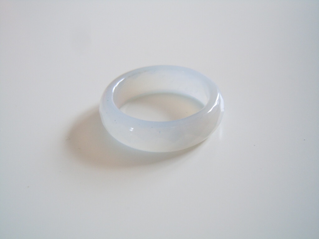 Ring Band Ring Blue Faceted Gemstone 2.3 g/Size 54 (Approx. Ø 17.5 mm)/B: 0.6 cm