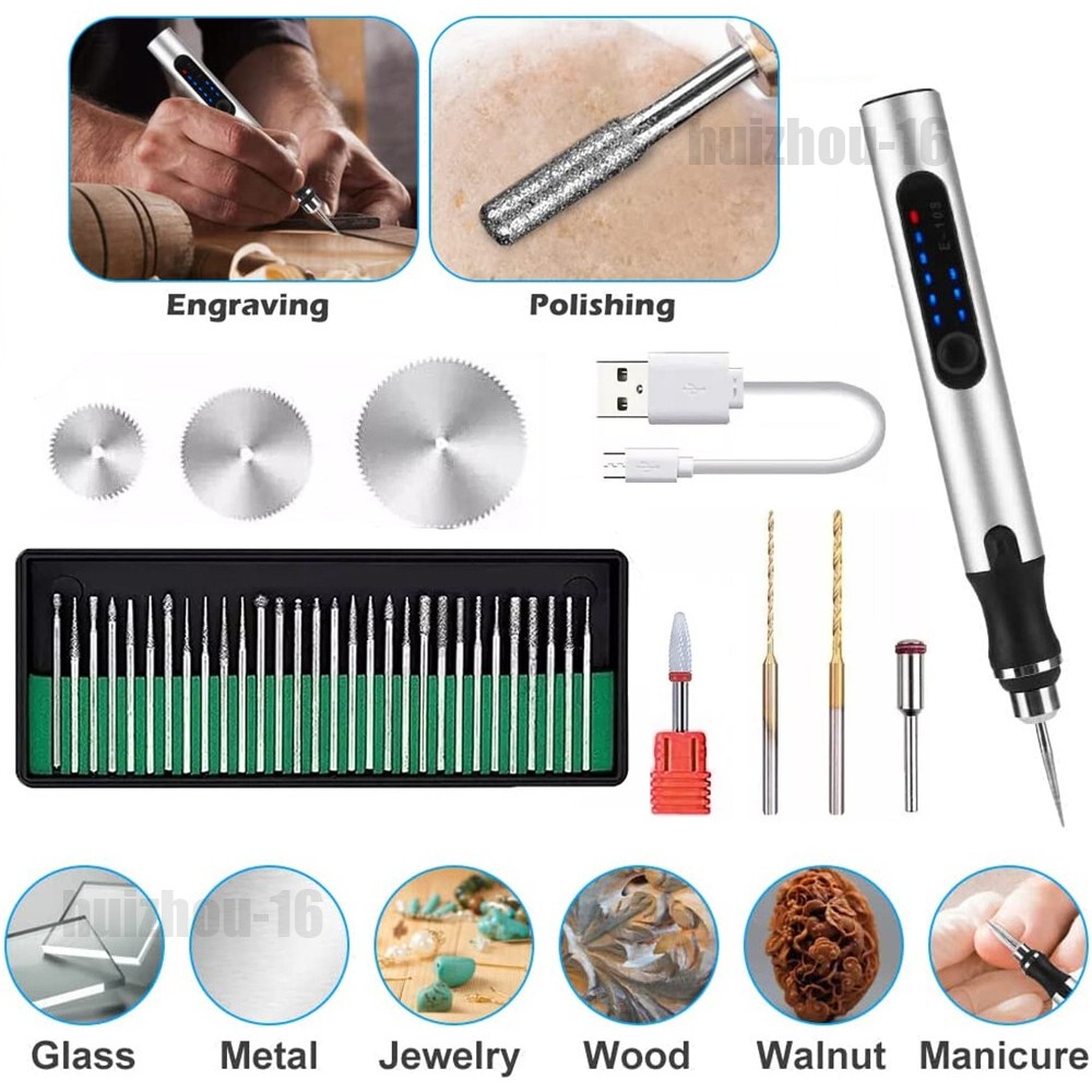 Cordless Electric Mini Drill Grinder Engraving Pen Variable Speed Rotary Tool US