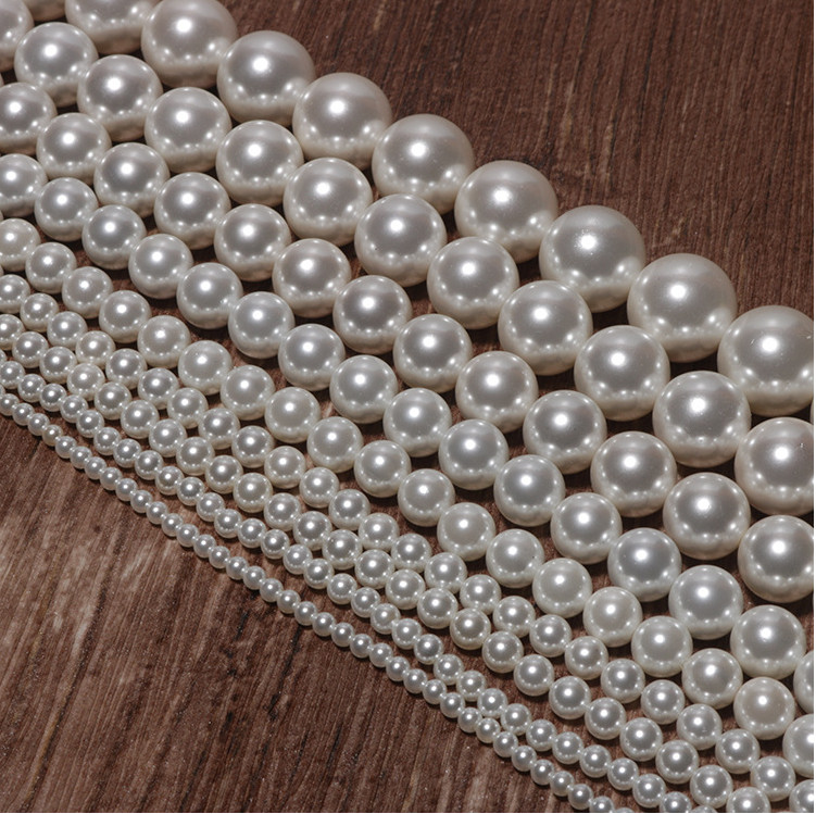 3-12mm Round White Sea Shell Pearl Loose Beads for Jewelry Making DIY Strands
