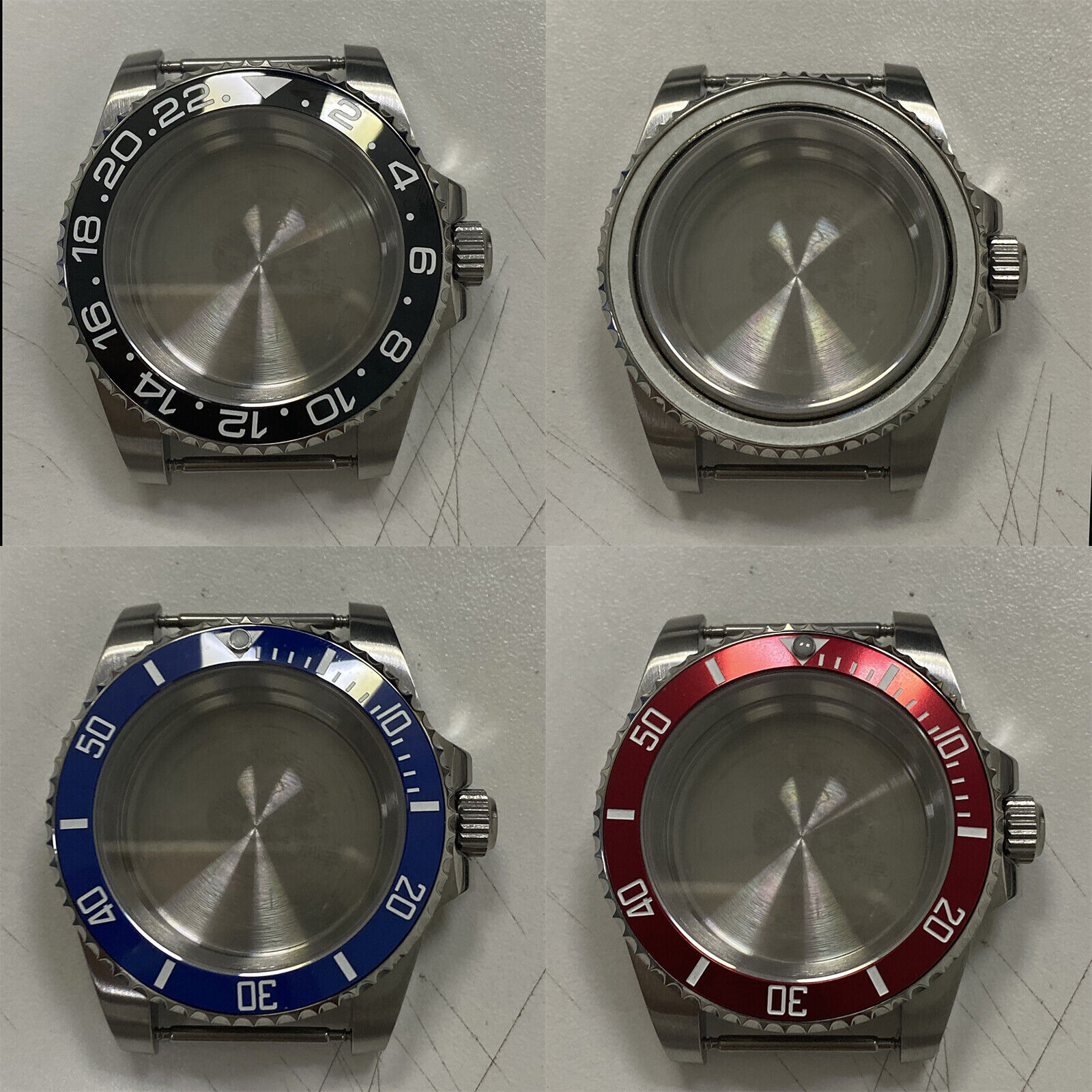 40mm Sapphire Glass Steel Bezel Watch Case For NH35 NH36 Automatic Movement