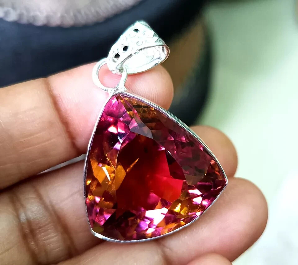 Certified 69 Ct+ Natural Zultanite 7 Color Pendant 925 Silver Loose Gemstone