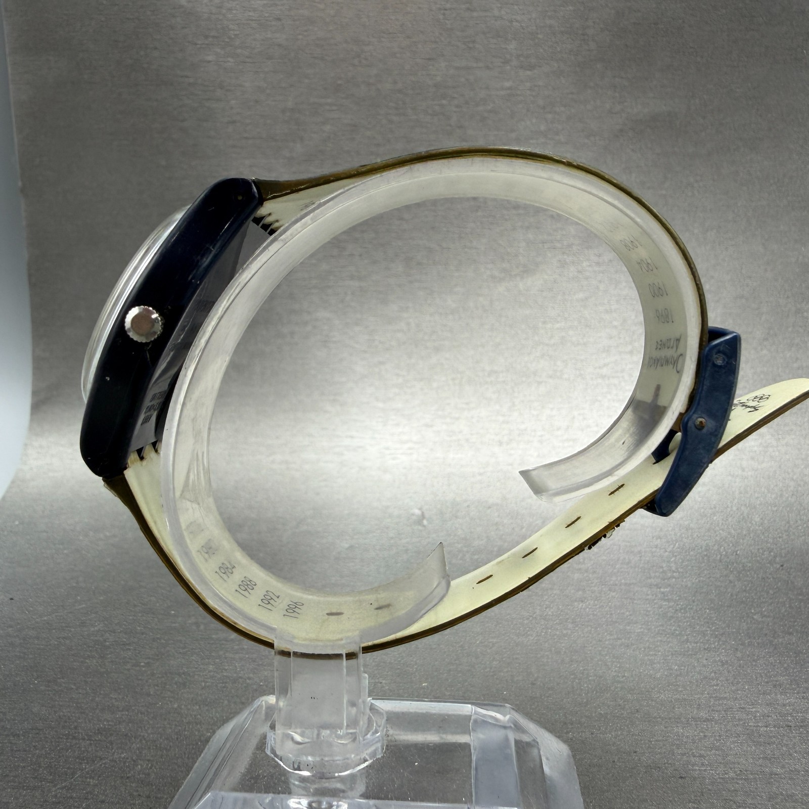 Swatch Olympics Sydney 2000 Watch Mne Silver Dial Blue Tone Round New Battery