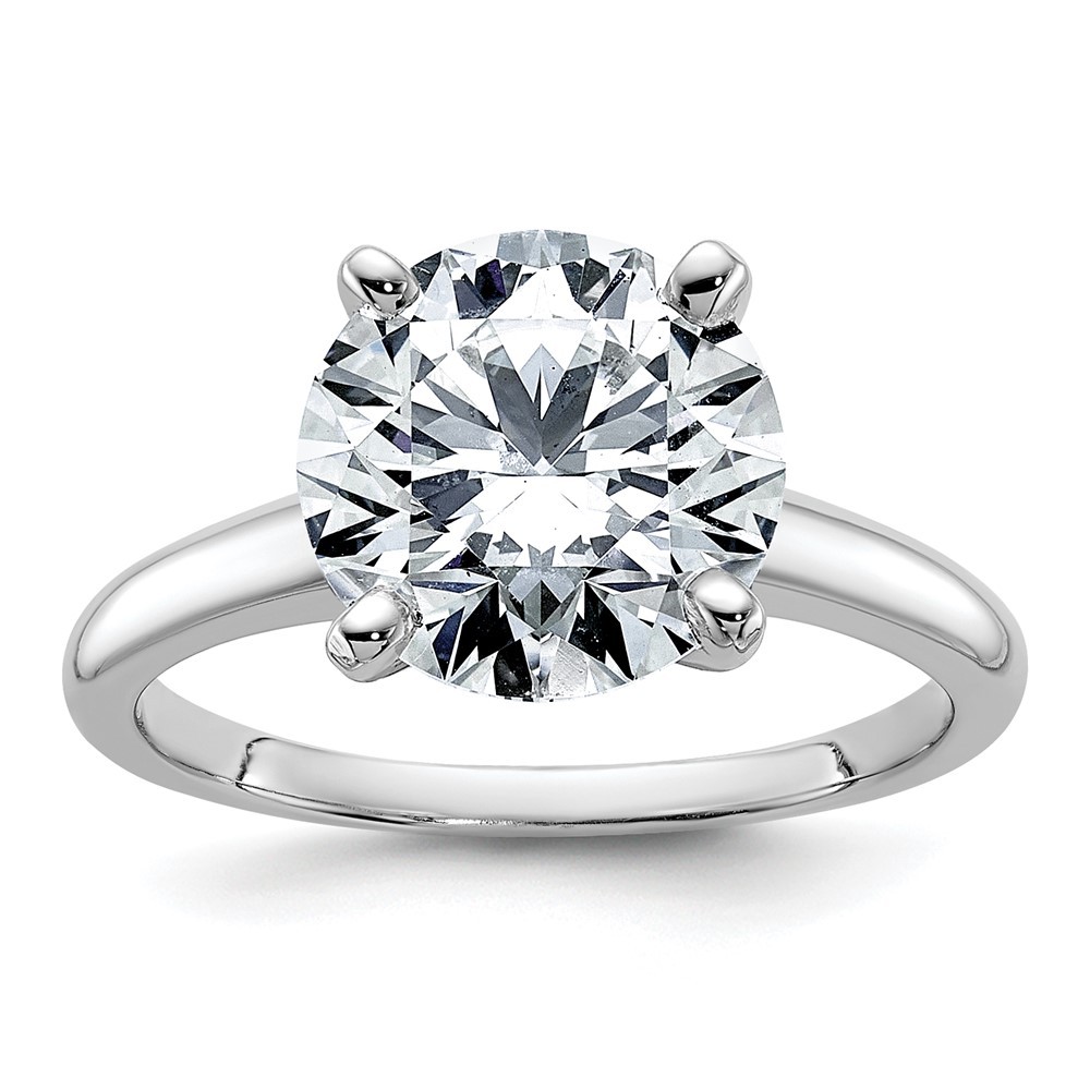 14k White Gold 3 5/8ct. Round Cut Moissanite Solitaire Engagement Ring Size 7
