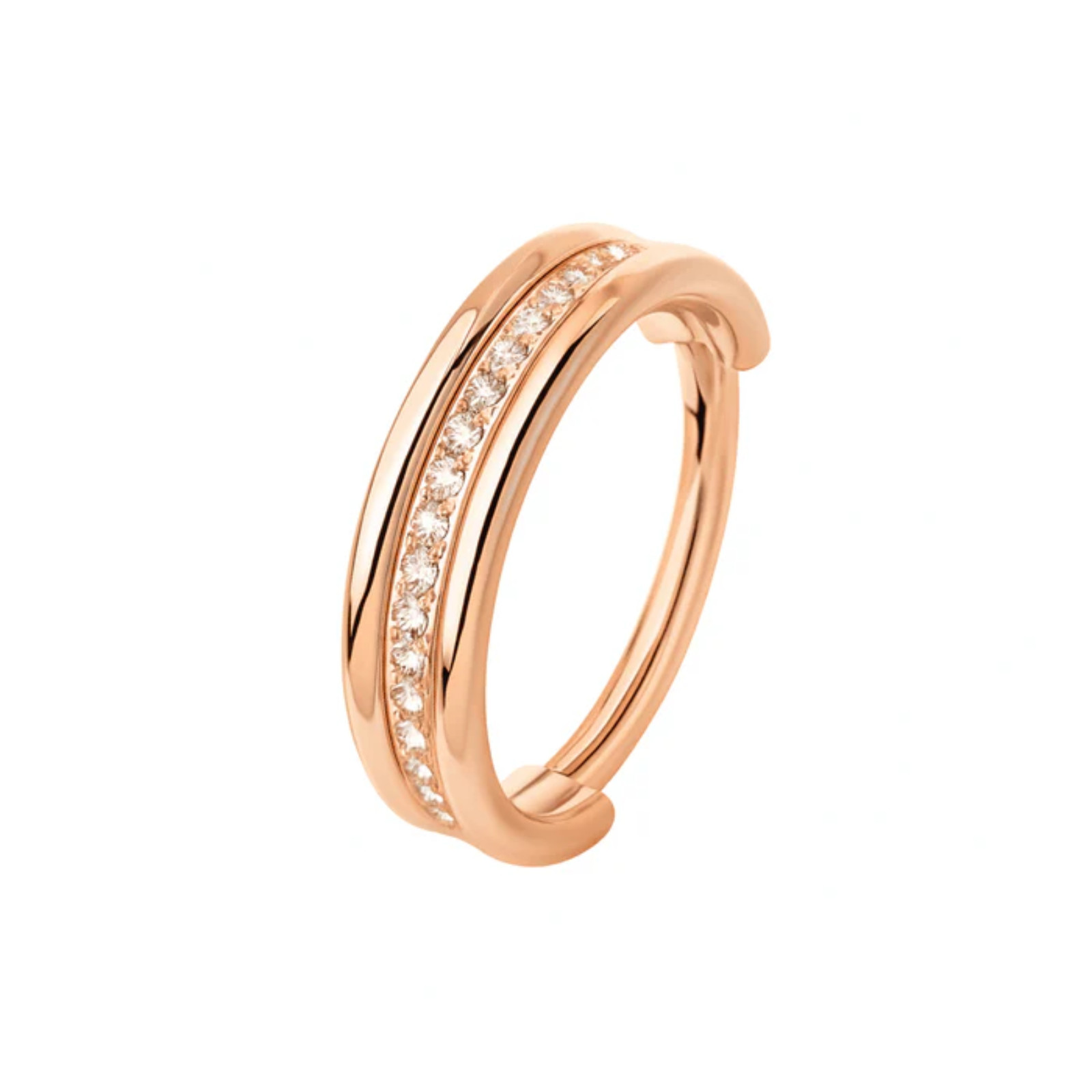 G23 Titanium CZ Jewelled Hinged Clicker Ring Septum Nose Cartilage Hoop