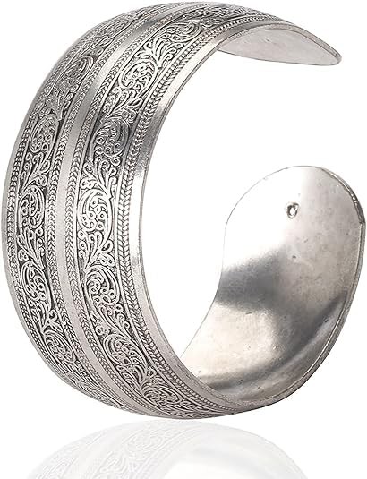 Luhaomisky 1Pc Silver Tibeten Carved Spiral Flower Small,