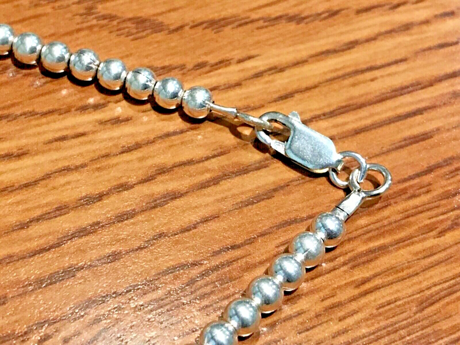 ☀️Lot 925 Sterling Silver Beaded Necklace Italy Necklace bracelet Marked Signed