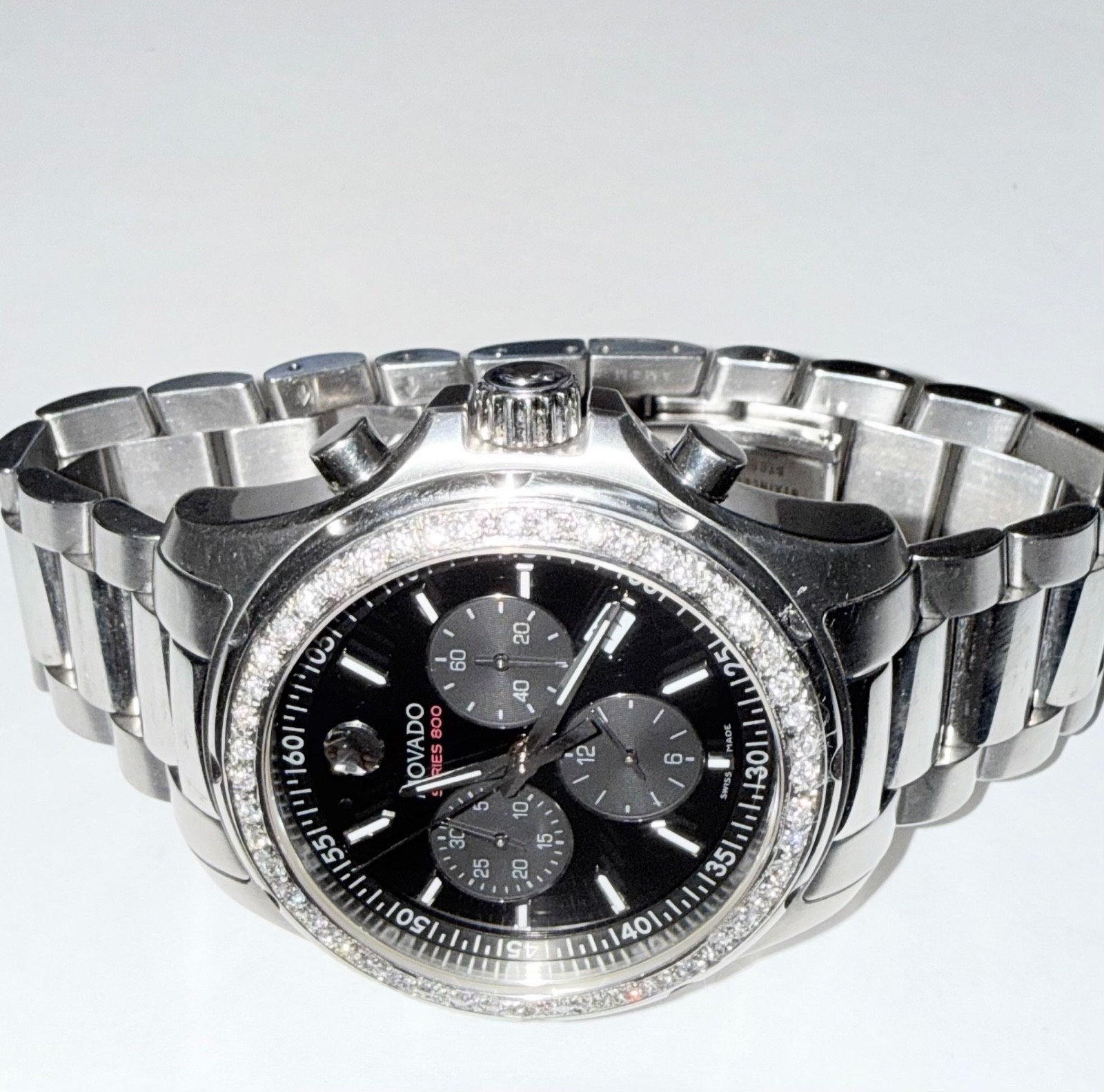 Authentic Movado Men’s Series 800 Chronograph Lab Grown Diamond Watch