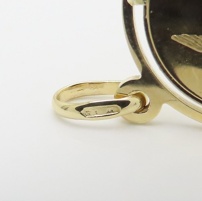 UNOAERRE Coin motif 18K Yellow Gold PendantTop Charm 5.0grams /295326