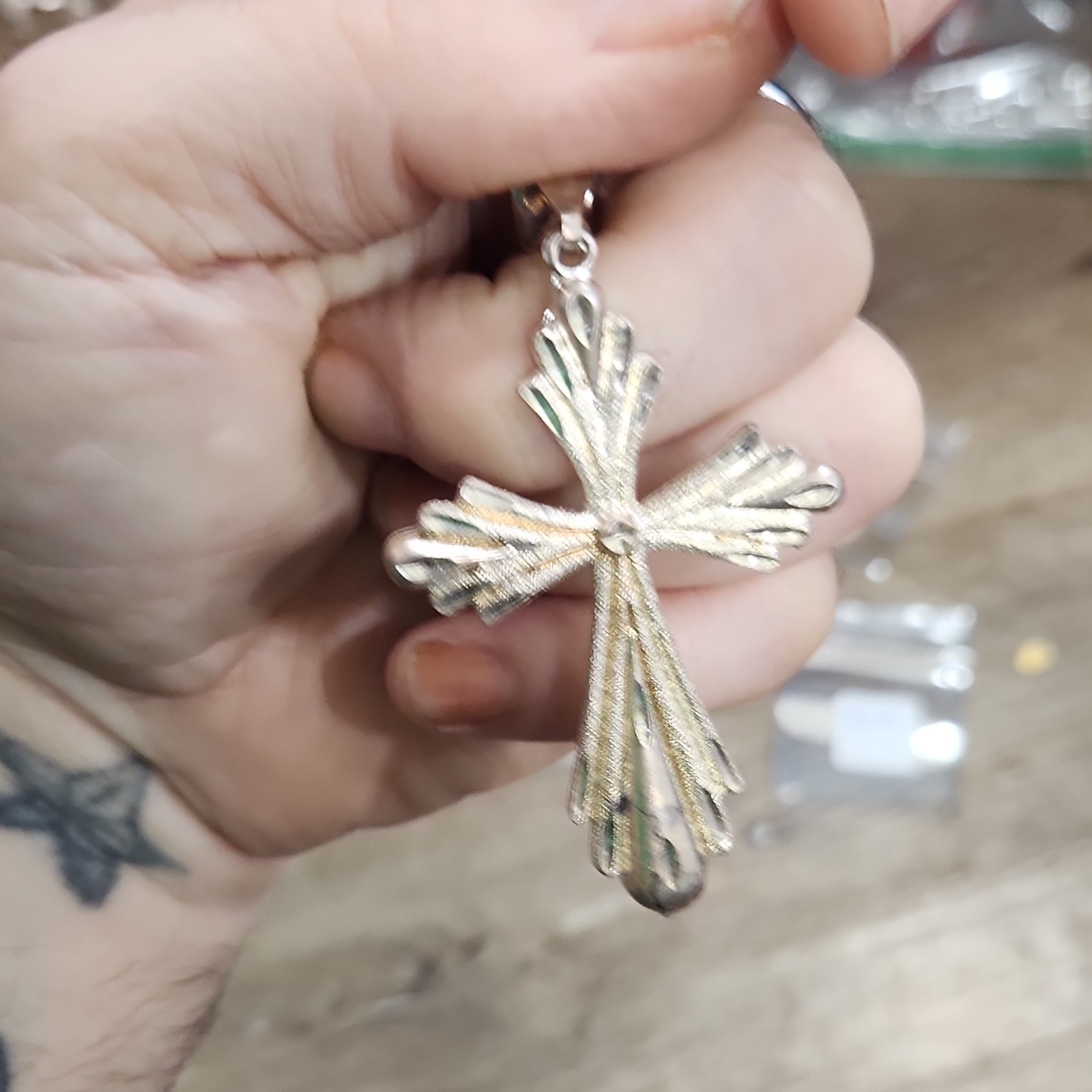 Streling Silver 925 Cross Pendant Charm Religious Theme Jewelry