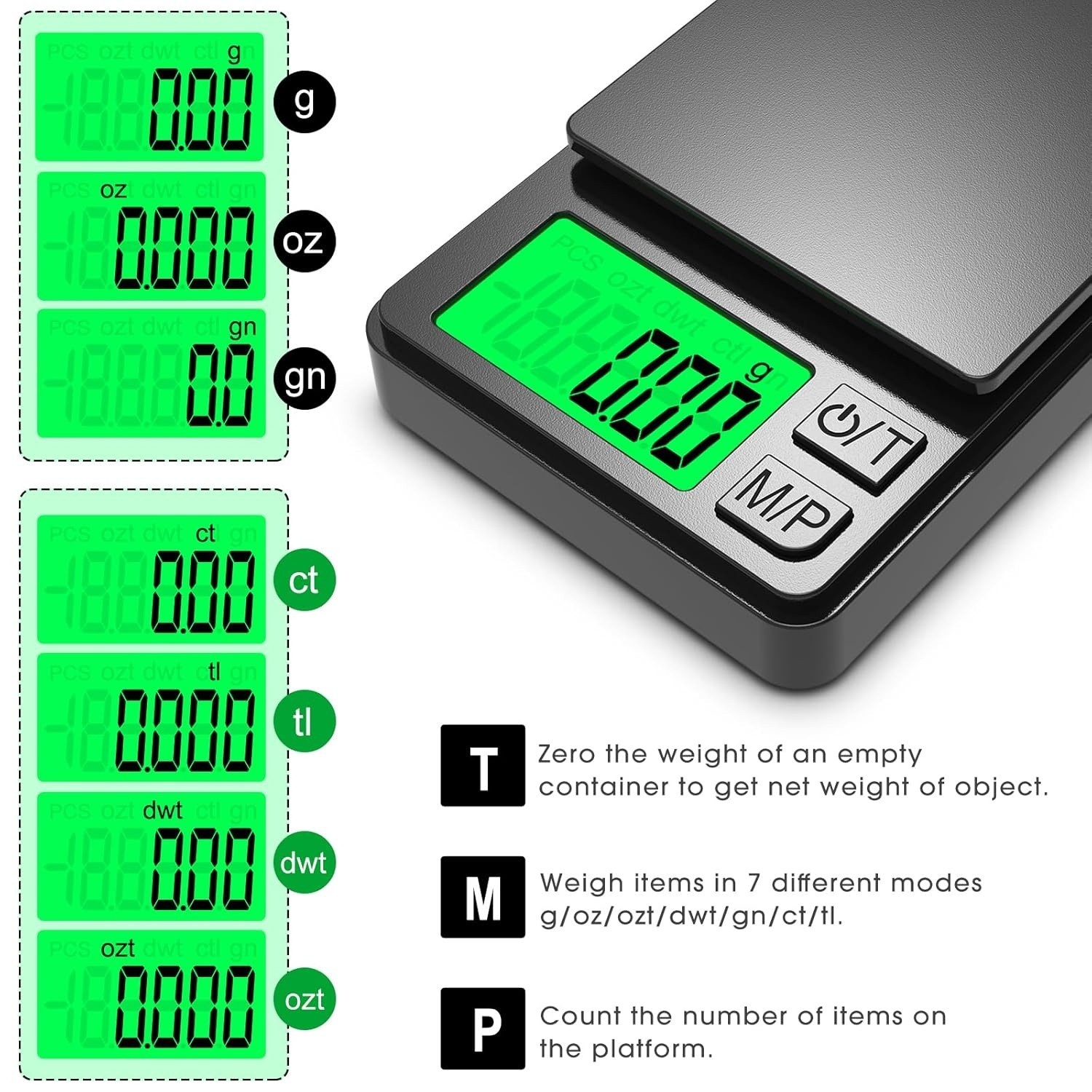 Pocket Scale 1000g x 0.01g Precision Gram Scale, Small Digital Scale Grams Ounce