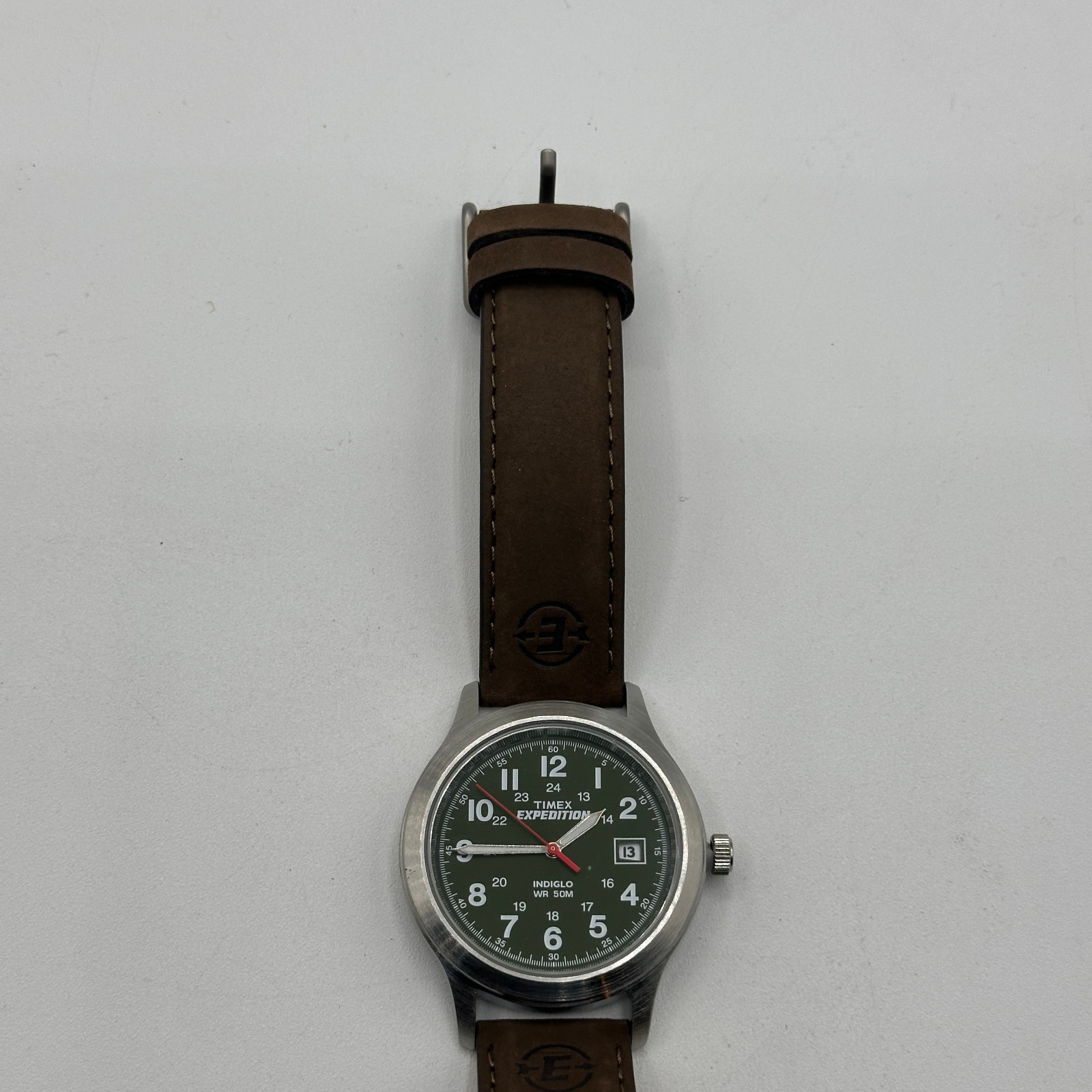 Timex Expedition Indiglo WR50M Digital Analog Watch with Leather Band 37mm