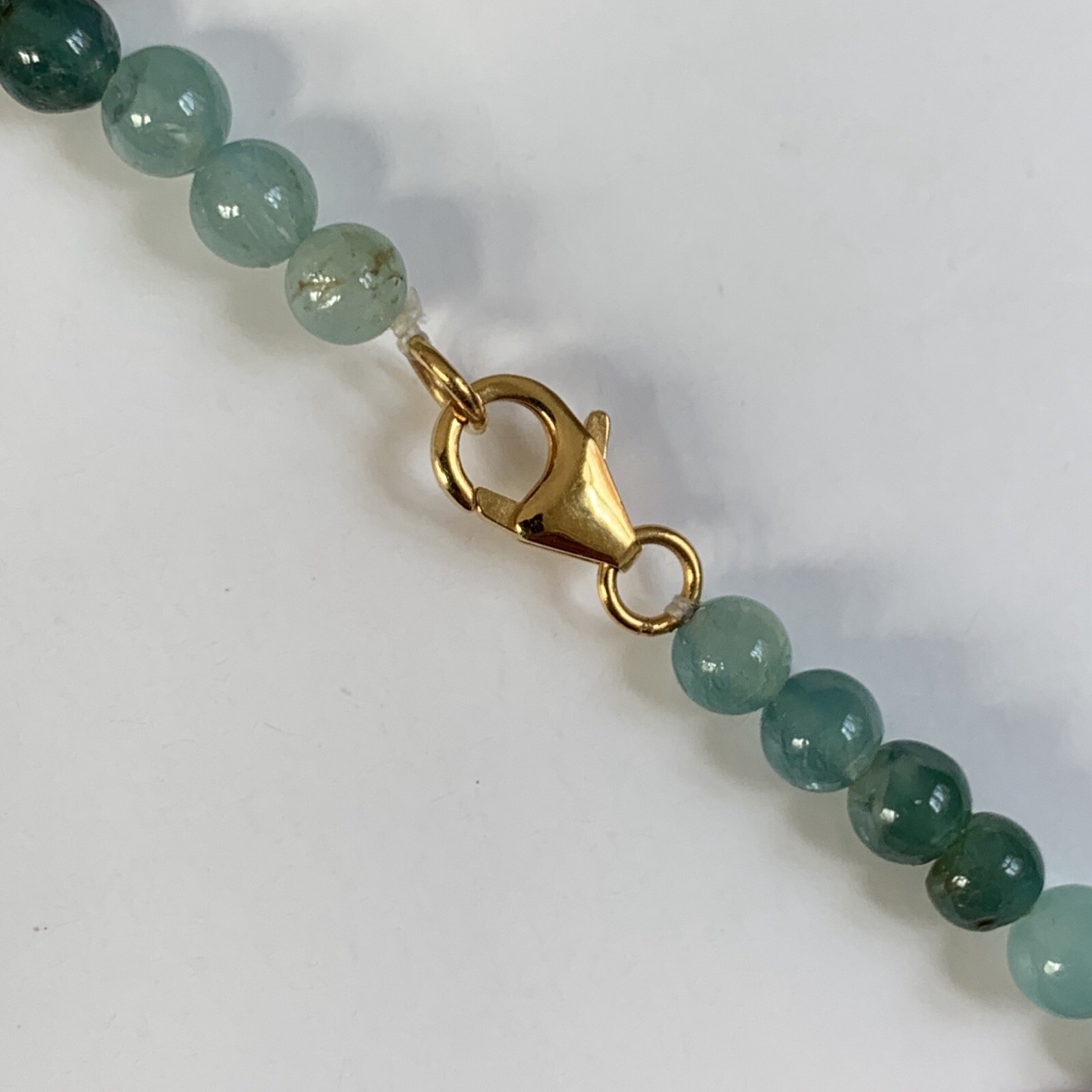 Grandidierite Bead Necklace 14ct Gold Clasp 18” 46cm 585 14K Rare Gemstone